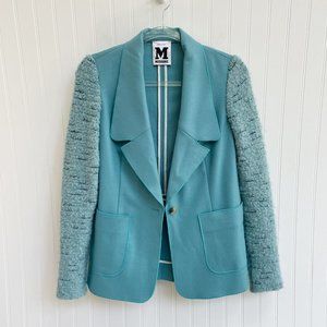 Missoni Blazer Teal Knit Sleeve Jacket